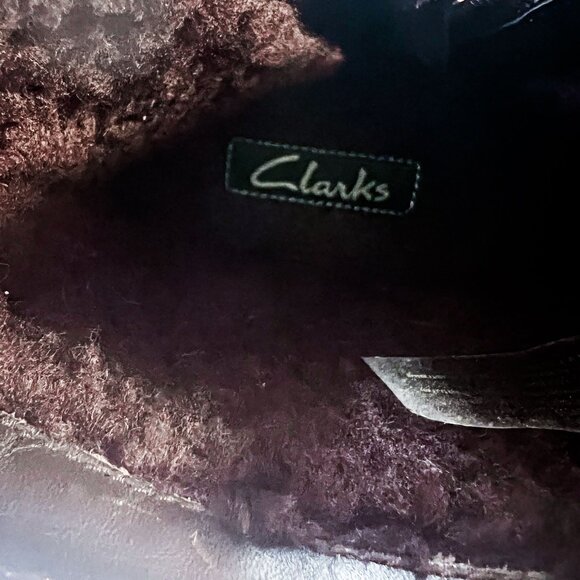 Clarks Mens Brown Nubuck Shearling Lined Ankle Boots 10M Winter Warm - Picture 14 of 14